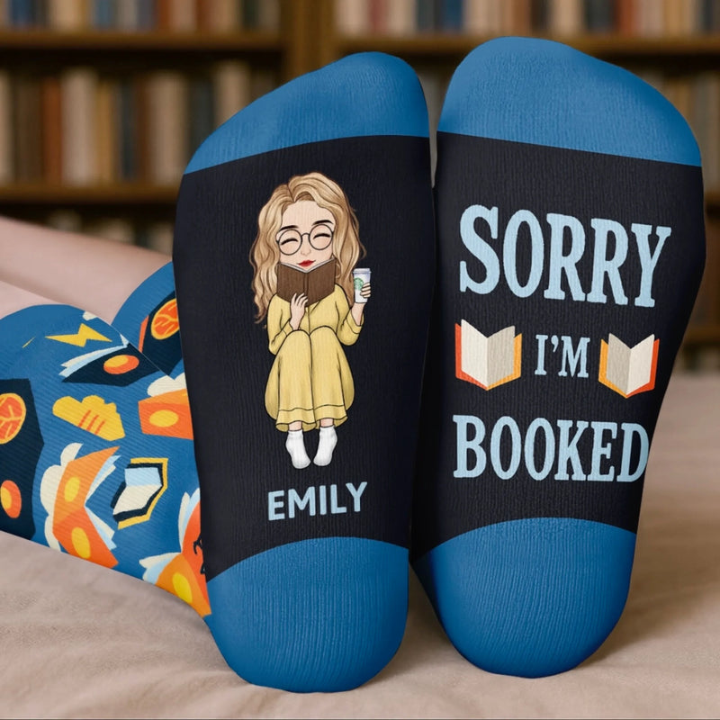 Personalised Crew Socks – Gift for Book Lovers, Bookworms, Readers – Bookworm At Rest