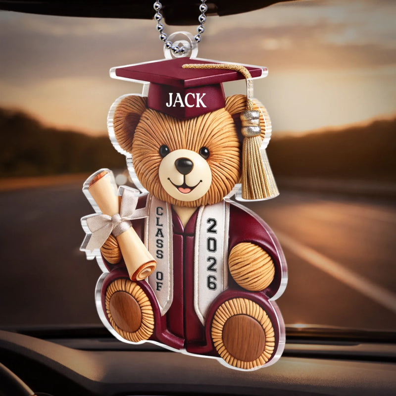 Personalised Acrylic Car Ornament - Meaningful Graduation Gift - The Tassel Was Worth The Hassle
