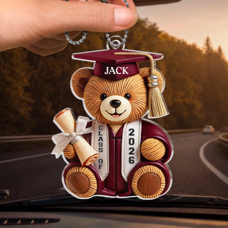 Personalised Acrylic Car Ornament - Meaningful Graduation Gift - The Tassel Was Worth The Hassle