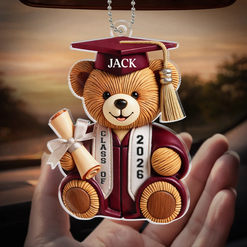 Personalised Acrylic Car Ornament - Meaningful Graduation Gift - The Tassel Was Worth The Hassle