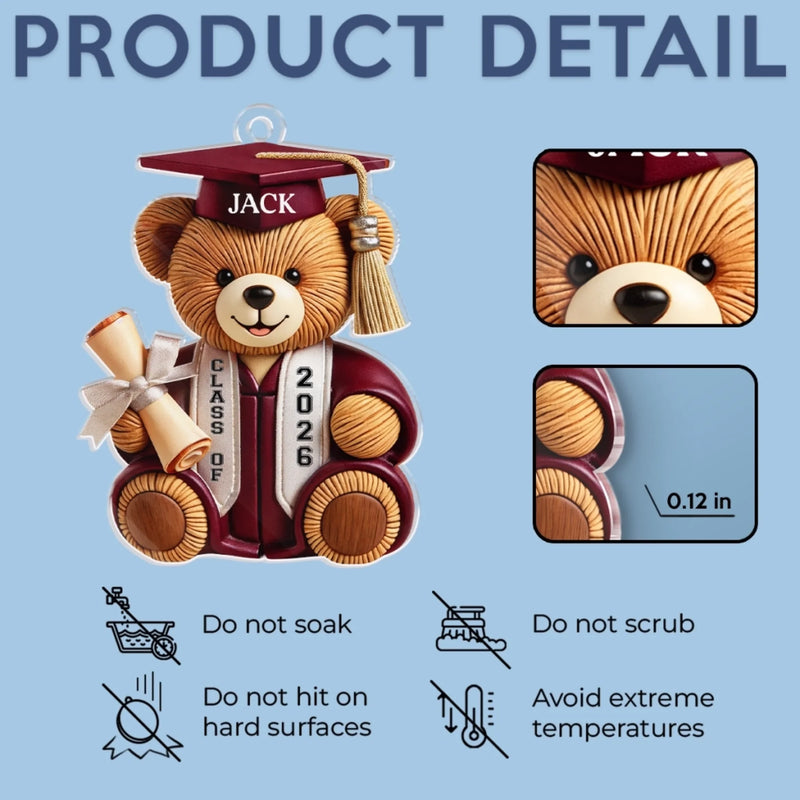 Personalised Acrylic Car Ornament - Meaningful Graduation Gift - The Tassel Was Worth The Hassle