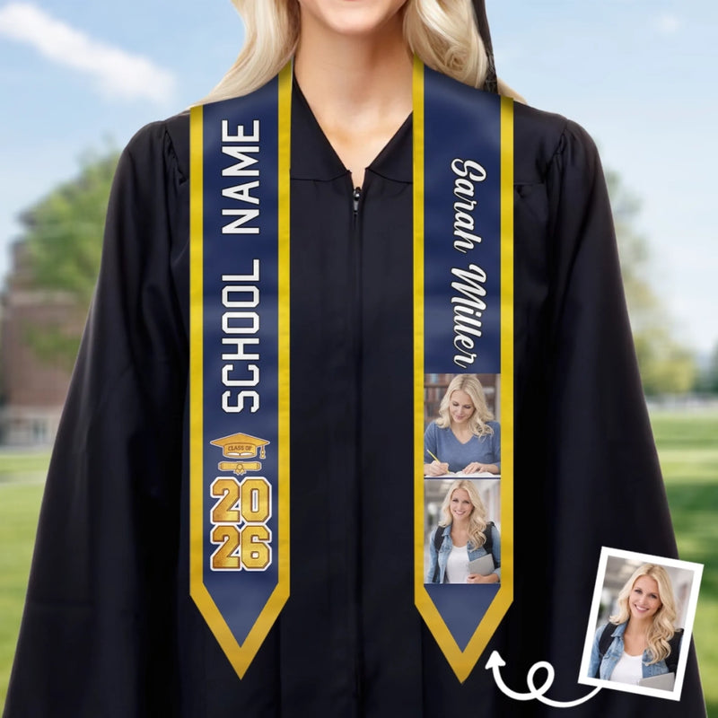 Personalised Photo Graduation Stole - Meaningful  Graduation Gift - So Done, New Beginnings