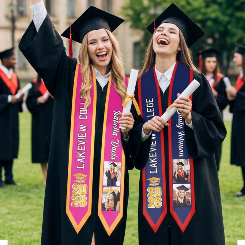 Personalised Photo Graduation Stole - Meaningful  Graduation Gift - So Done, New Beginnings