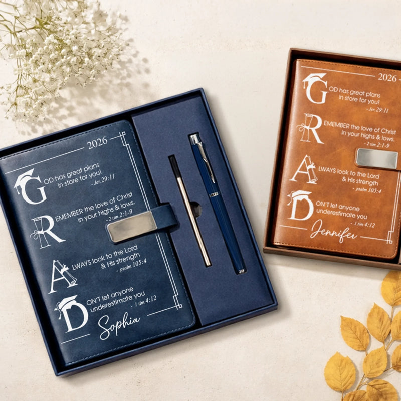 Personalized PU Leather Notebook -  Meaningful Memorial or Graduation Gift - Hard Work Paid Off