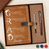 Personalized PU Leather Notebook -  Meaningful Memorial or Graduation Gift - Hard Work Paid Off