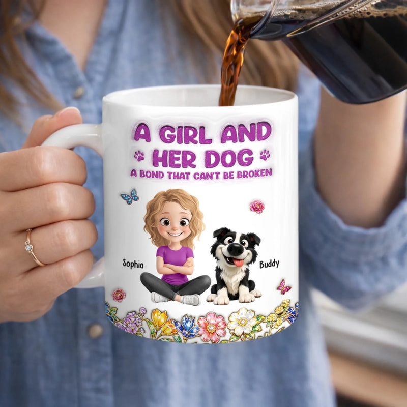 Personalised 3D Inflated Effect Mug – Mother's Day & Birthday Gift for Dog Lovers, Dog Mom – A Bond That Will Never Break