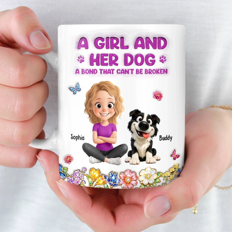 Personalised 3D Inflated Effect Mug – Mother's Day & Birthday Gift for Dog Lovers, Dog Mom – A Bond That Will Never Break