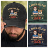 Personalised Vintage Washed Denim Cap – Birthday Gift for Dog Lovers or Dog Mum and Dad – People Suck Sometimes