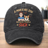 Personalised Vintage Washed Denim Cap – Birthday Gift for Dog Lovers or Dog Mum and Dad – People Suck Sometimes