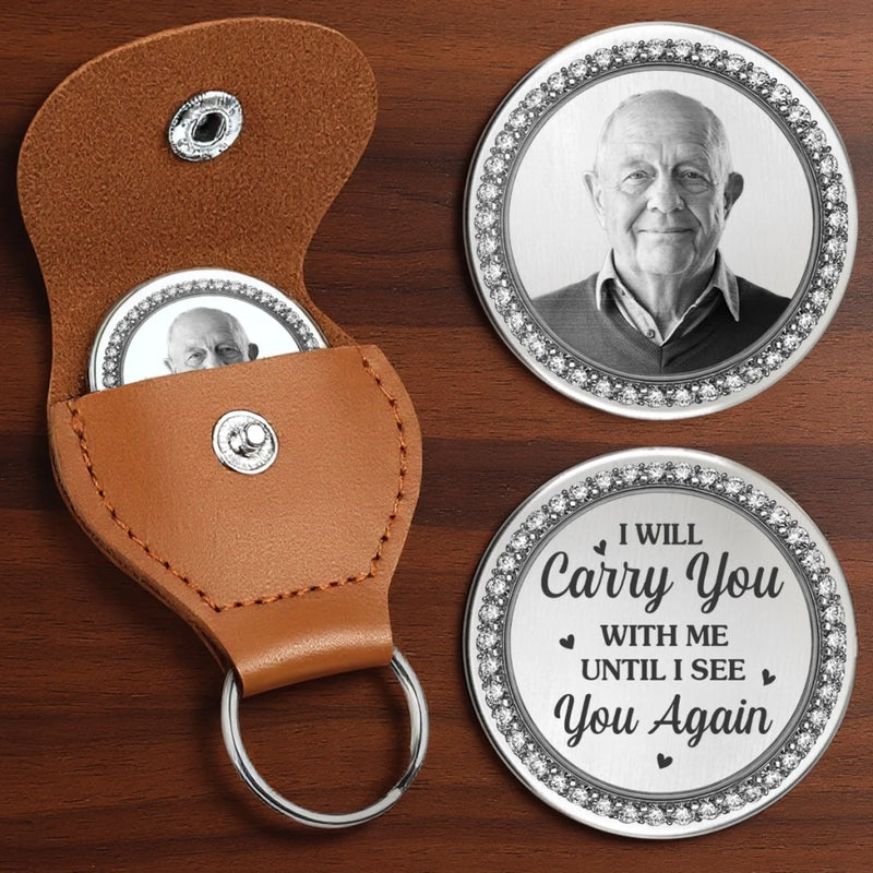 Personalised Photo Pocket Hug Token - Meaningful Memorial Gift - Heaven Holds You Close