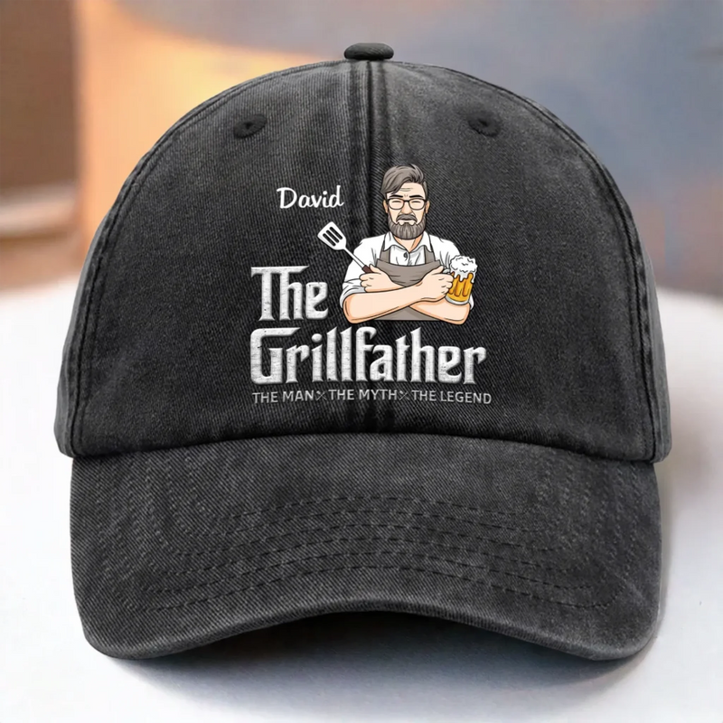 Personalised Vintage Washed Denim Cap – Father's Day Gifts for Dad, Grandpa – My Dad Is Legendary