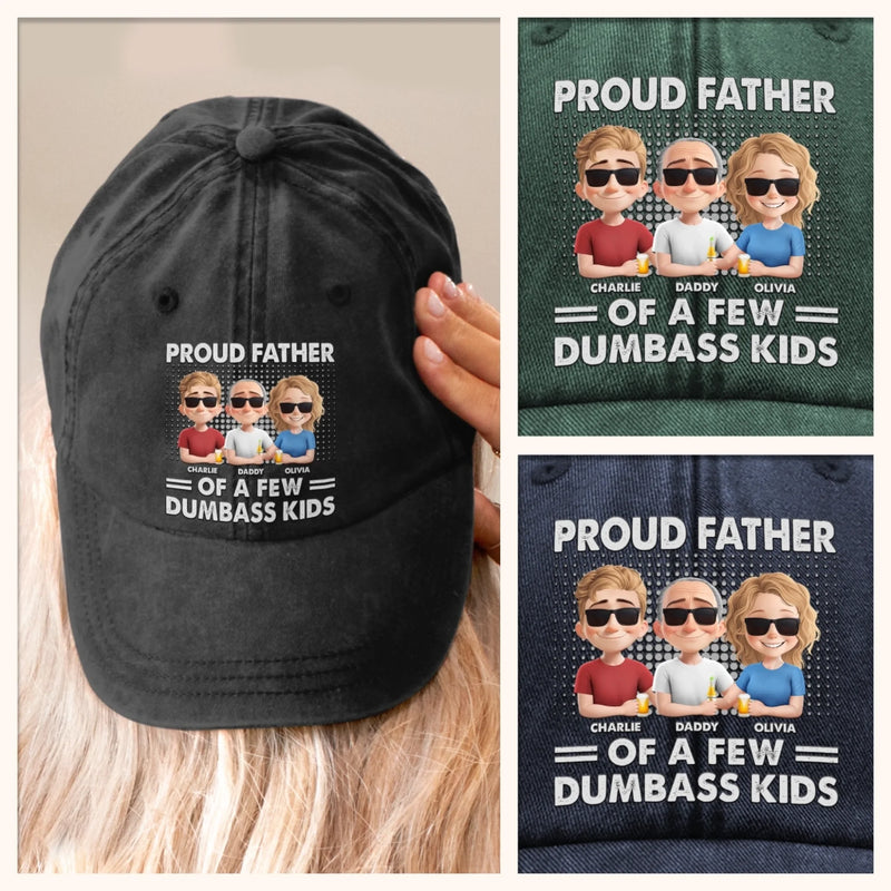 Personalised Vintage Washed Denim Cap – Father's Day Gifts for Dad, Grandpa – The Best Dad Ever Is Mine