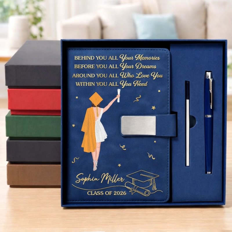 Personalized PU Leather Notebook - Meaningful Memorial or Graduation Gift - Make Every Page Count