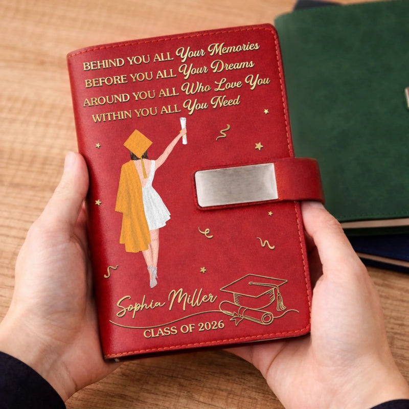 Personalized PU Leather Notebook - Meaningful Memorial or Graduation Gift - Make Every Page Count