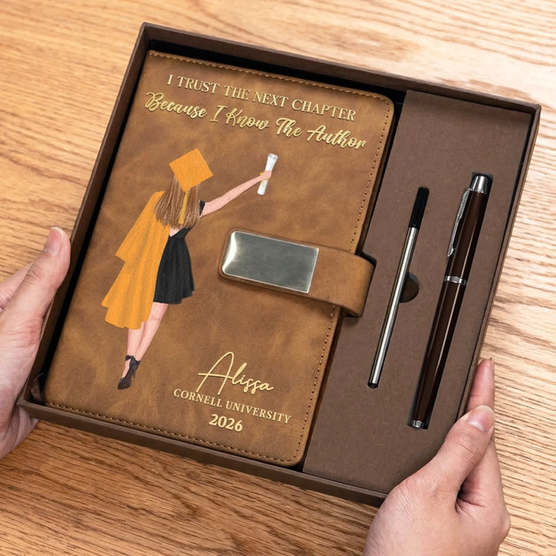 Personalized PU Leather Notebook - Meaningful Memorial or Graduation Gift - Write Your Own Story