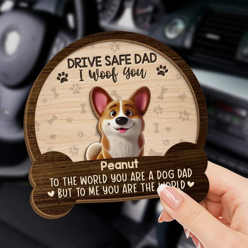 Personalized Car Visor Clip - Gift For Dog Owners, Dog Lovers, Dog Dad - Drive Safe I Woof You