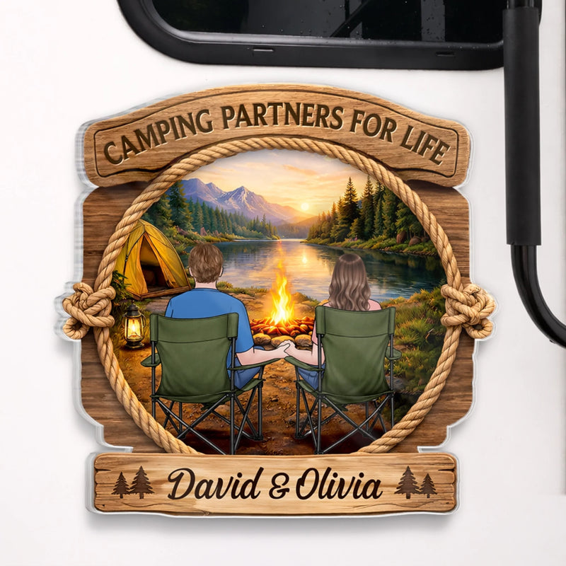 Personalised Cruise Ship Door Magnet - Summer Holiday & Travel Gift for Couples - Camping Partners For Life