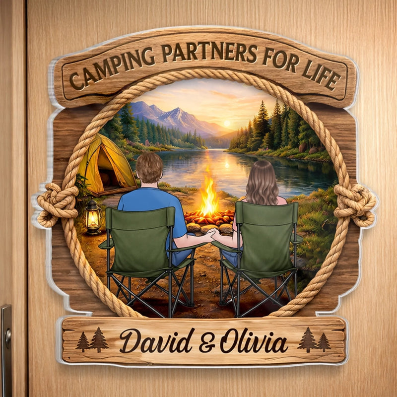 Personalised Cruise Ship Door Magnet - Summer Holiday & Travel Gift for Couples - Camping Partners For Life