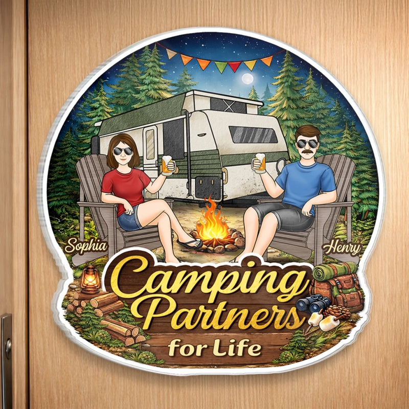 Personalised Door Magnet - Anniversary Wedding Camping Gifts for Couples Custom Door Magnet - Home Is Wherever We Park It