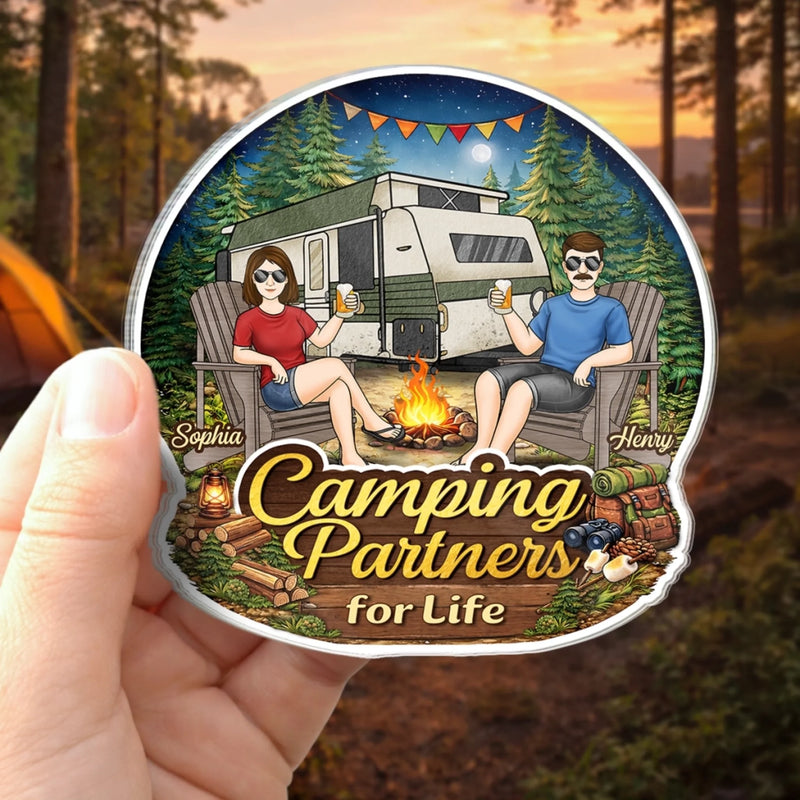 Personalised Door Magnet - Anniversary Wedding Camping Gifts for Couples Custom Door Magnet - Home Is Wherever We Park It