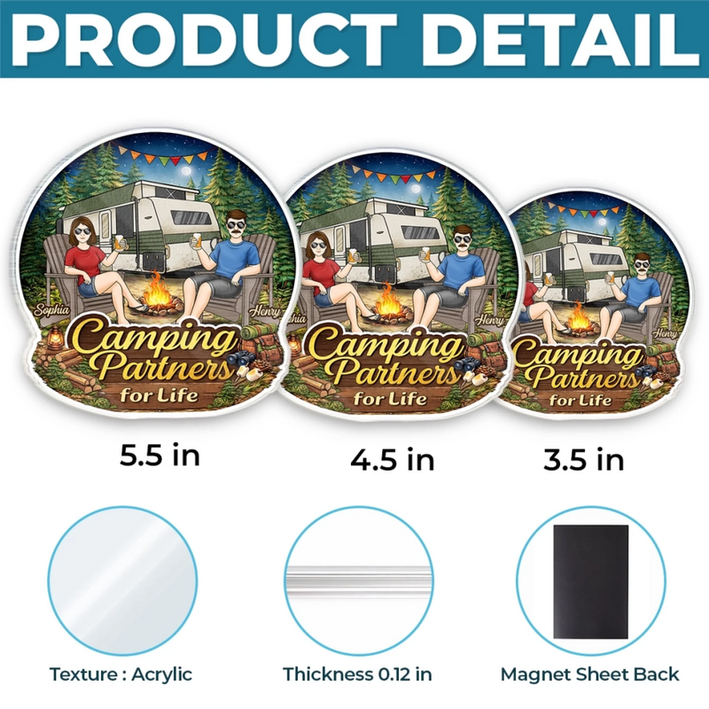Personalised Door Magnet - Anniversary Wedding Camping Gifts for Couples Custom Door Magnet - Home Is Wherever We Park It