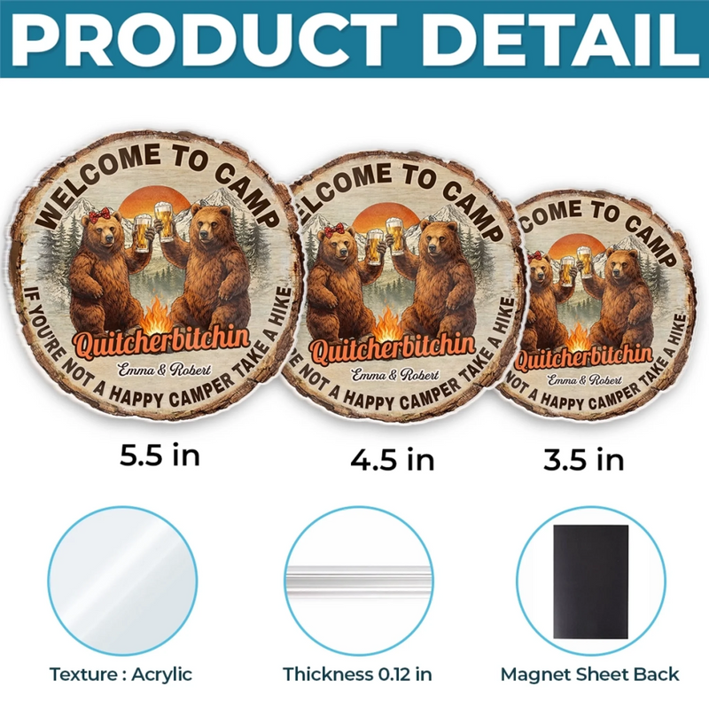 Personalised Door Magnet - Summer Holiday & Travel Gift for Couples - Take A Hike