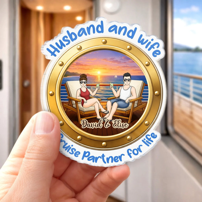 Personalised Cruise Ship Door Magnet - Summer Holiday & Travel Gift for Couples - Cruise Partner For Life