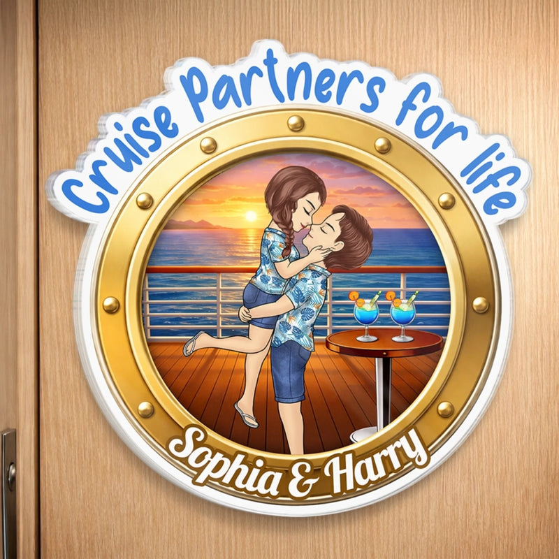 Personalised Cruise Ship Door Magnet - Summer Holiday & Travel Gift for Couples - Sunsets And Love All Summer
