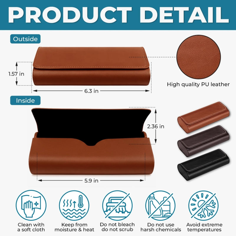 Personalized PU Leather Eyeglass Case - Father's Day Birthday Gifts For Dad, Grandpa - Best Daddy Ever