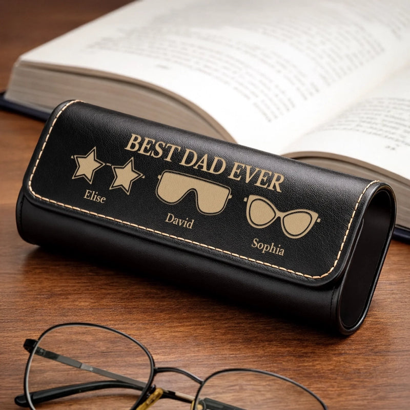 Personalized PU Leather Eyeglass Case - Father's Day Birthday Gifts For Dad, Grandpa - The Best Person Calls Me Papa copy