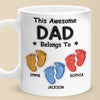 Personalised 3D Inflated Effect Mug – Father's Day Gifts For Dad, Grandpa – This Awesome Dad Belongs To Us