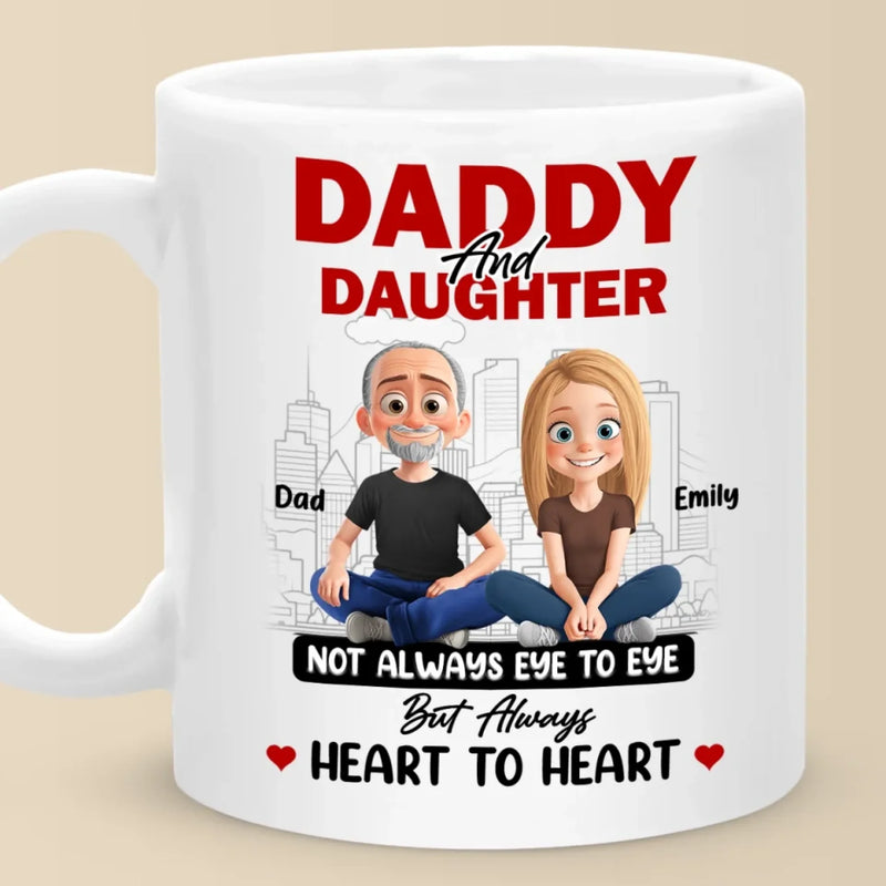 Personalised Mug – Father's Day Gifts For Dad, Grandpa – Always Heart To Heart