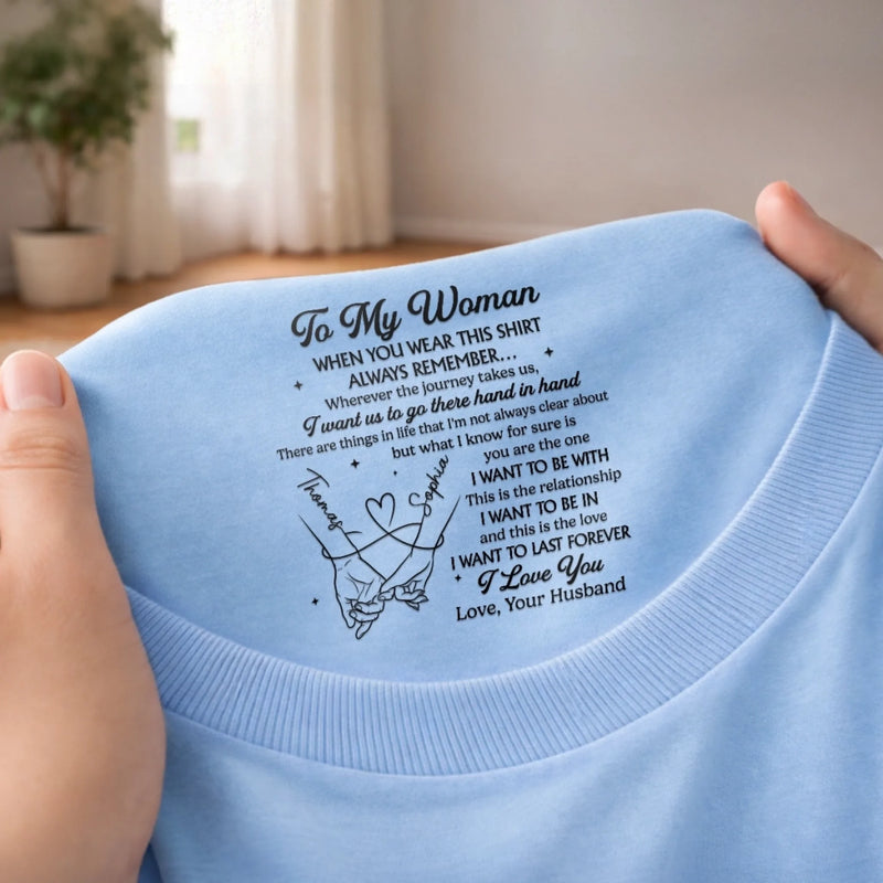 Personalised Inside Neck Print T-Shirt - Anniversary Wedding Gifts For Couple - You And Me Forever
