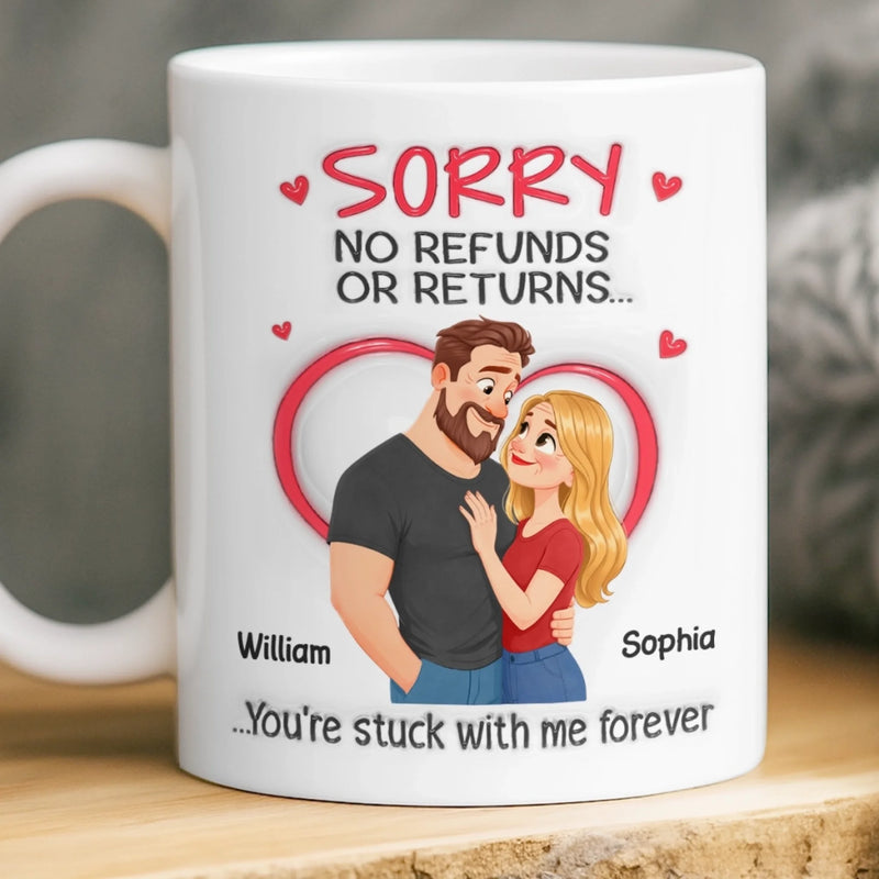 Personalised 3D Inflated Effect Mug - Anniversary Wedding Gifts For Couple - Our Love Needs No Date