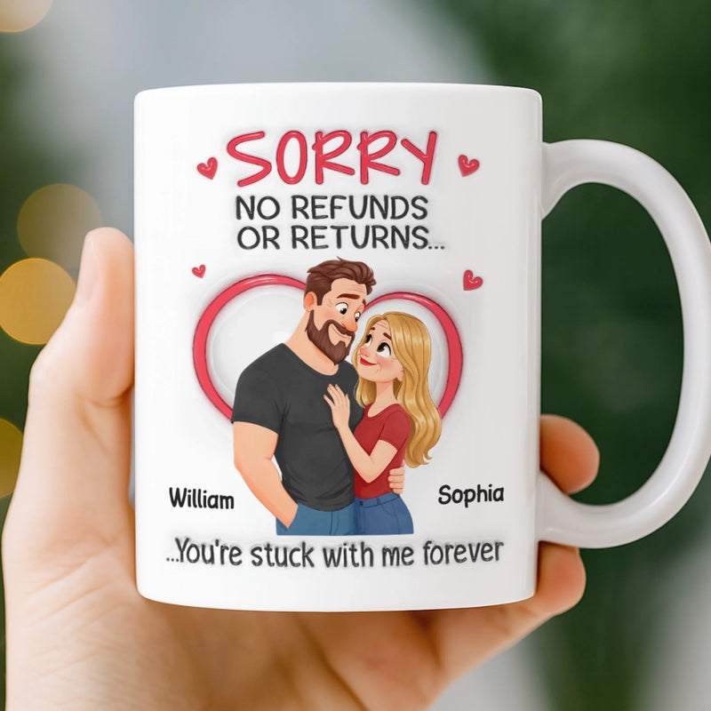 Personalised 3D Inflated Effect Mug - Anniversary Wedding Gifts For Couple - Our Love Needs No Date