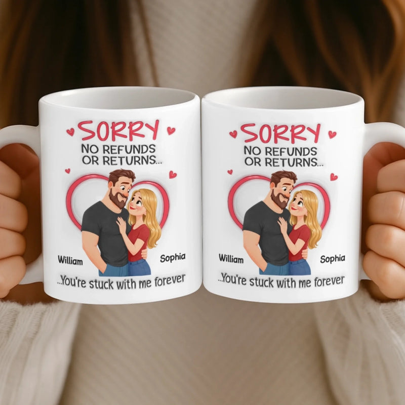 Personalised 3D Inflated Effect Mug - Anniversary Wedding Gifts For Couple - Our Love Needs No Date