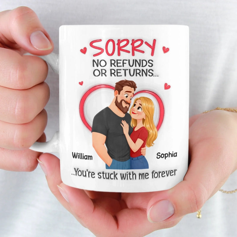 Personalised 3D Inflated Effect Mug - Anniversary Wedding Gifts For Couple - Our Love Needs No Date