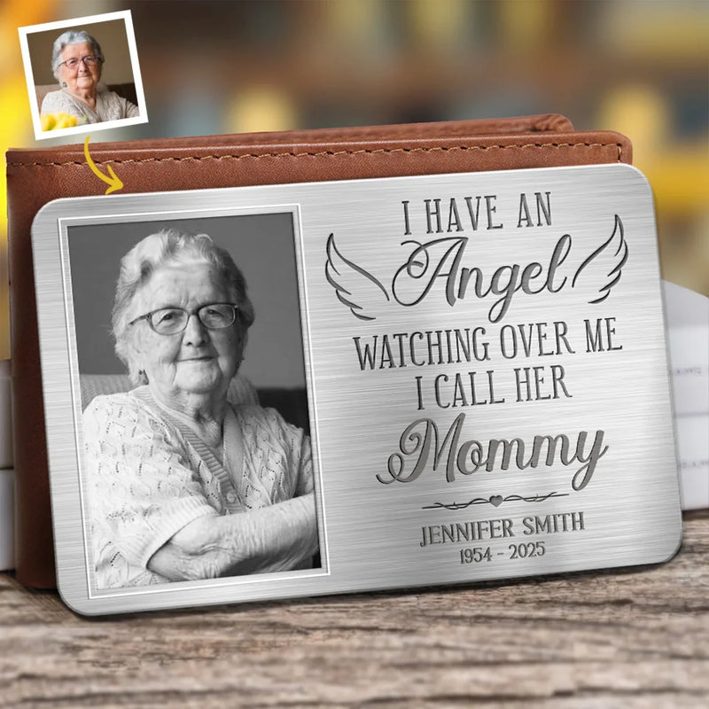 Personalised Memorial Wallet Card with Photo – “Gone But Never Far From My Heart” – Sympathy Gift for Family