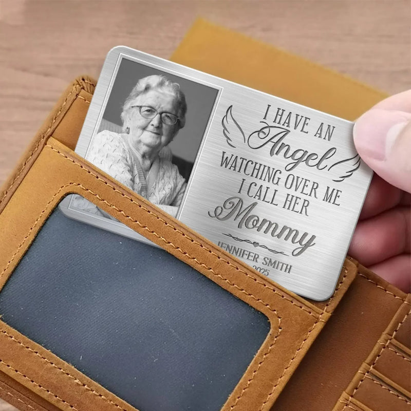 Personalised Memorial Wallet Card with Photo – “Gone But Never Far From My Heart” – Sympathy Gift for Family