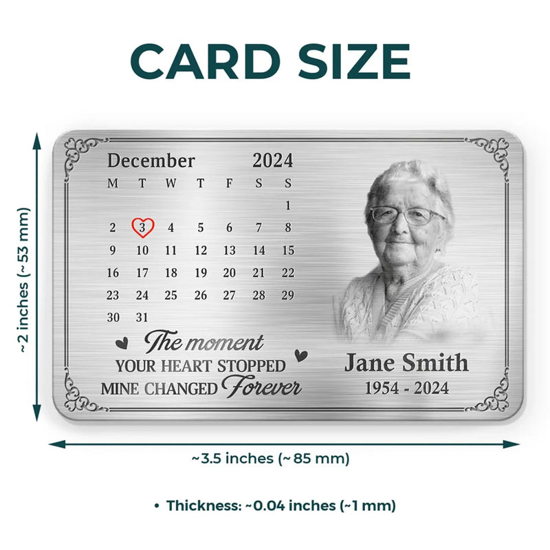 Personalised Photo Memorial Wallet Card – “Always By Our Side, Even If Unseen” – Sympathy Gift for Family