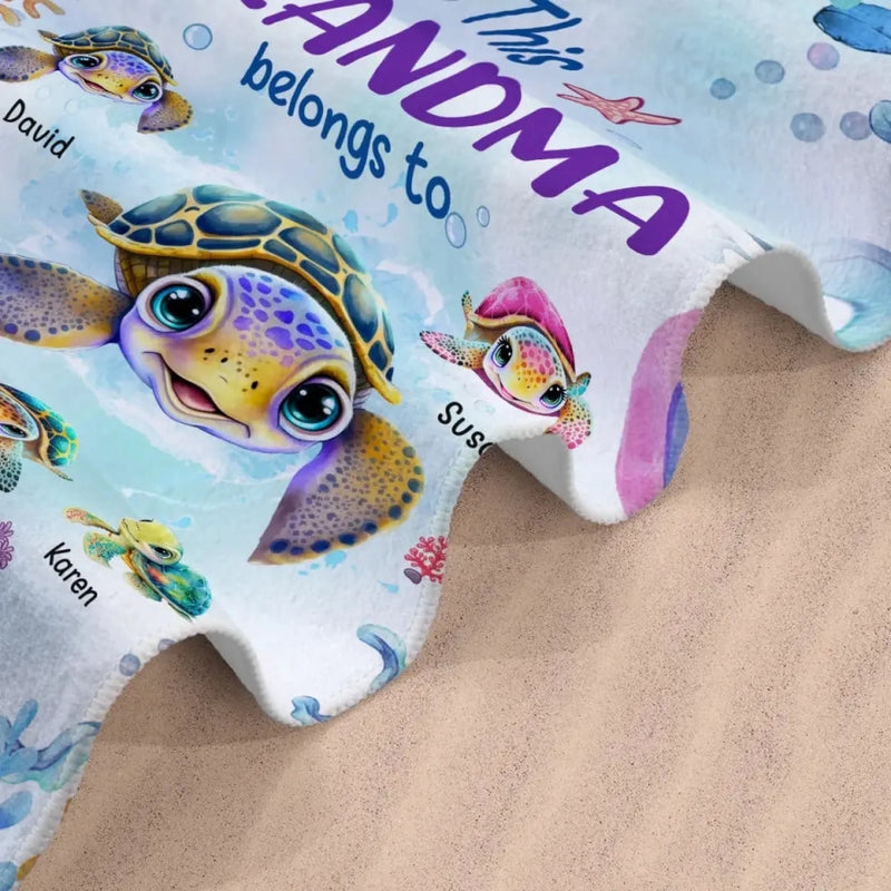 Personalised Beach Towel - Summer Vacation And Travel Gifts For Mum, Grandma - This Grandma Belongs To Us