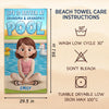 Personalised Beach Towel - Summer Vacation And Travel Gifts For Kids - Salt Air, Sunny Carefree Days