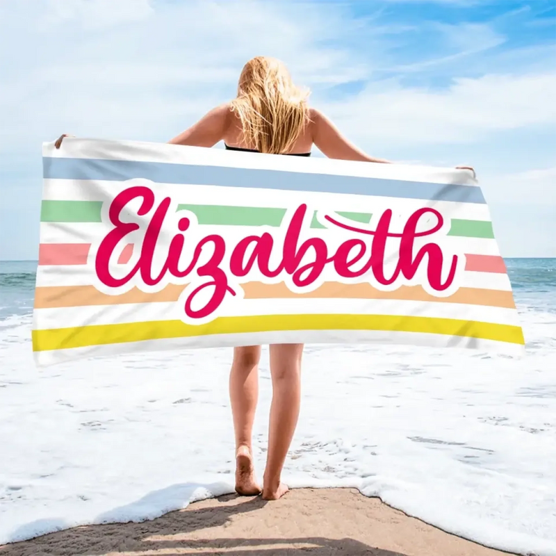Personalised Beach Towel - Summer Vacation And Travel Gifts For Best Friends, Sisters - Let’s Hit The Beach