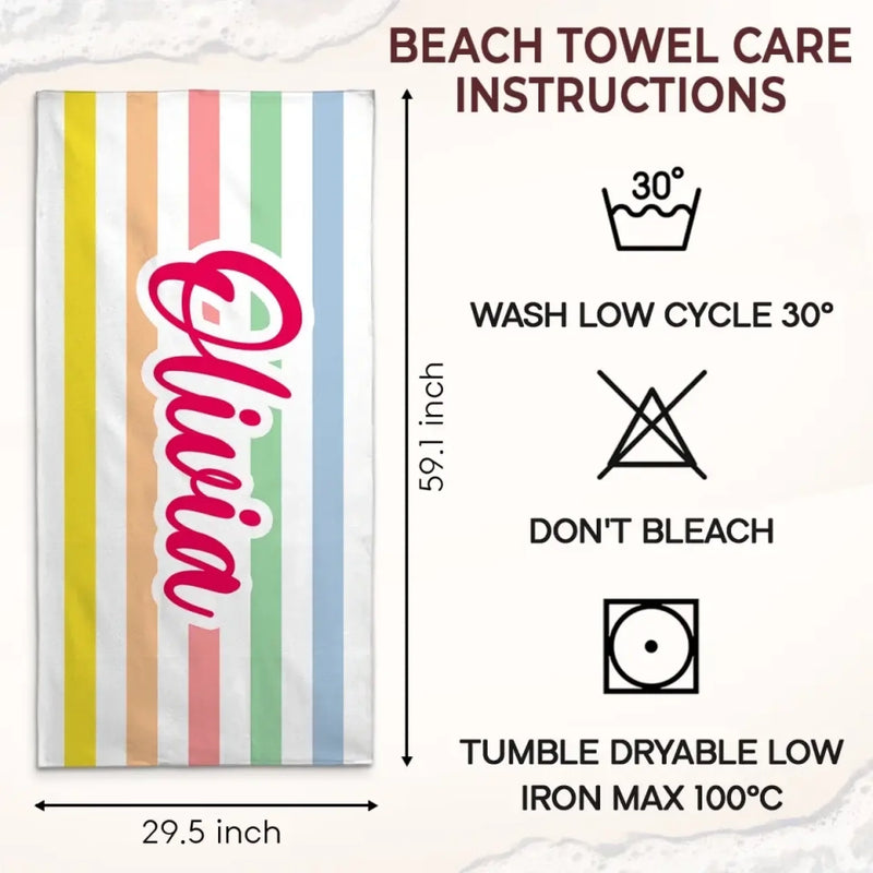 Personalised Beach Towel - Summer Vacation And Travel Gifts For Best Friends, Sisters - Let’s Hit The Beach