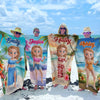 Personalised Beach Towel - Summer Vacation And Travel Gifts For Best Friends, Sisters - All About Good Vibes