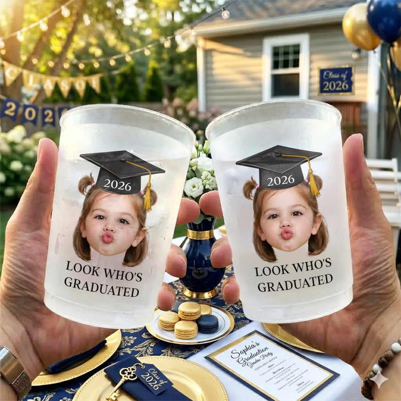 Personalised Photo Plastic Cups – Meaningful Memorial or Graduation Gift – Ready To Shine
