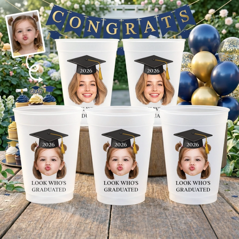 Personalised Photo Plastic Cups – Meaningful Memorial or Graduation Gift – Ready To Shine