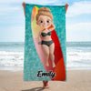 Personalised Beach Towel - Summer Vacation And Travel Gifts For Best Friends, Sisters - Sun, Sea & Good Vibes