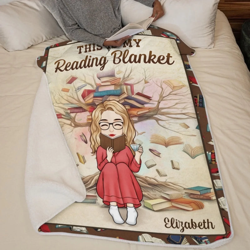 Personalised Blanket - Book Lover Gifts For Readers, Bookworms - This Is My Reading Blanket
