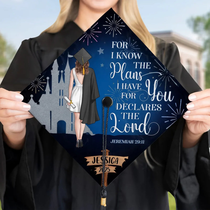 Personalised Graduation Cap - Meaningful Memorial or Graduation Gift - We're Strong Because He Is Within